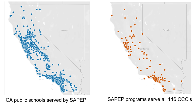 California maps showing Graduate, Undergraduate and Equity Affairs programs